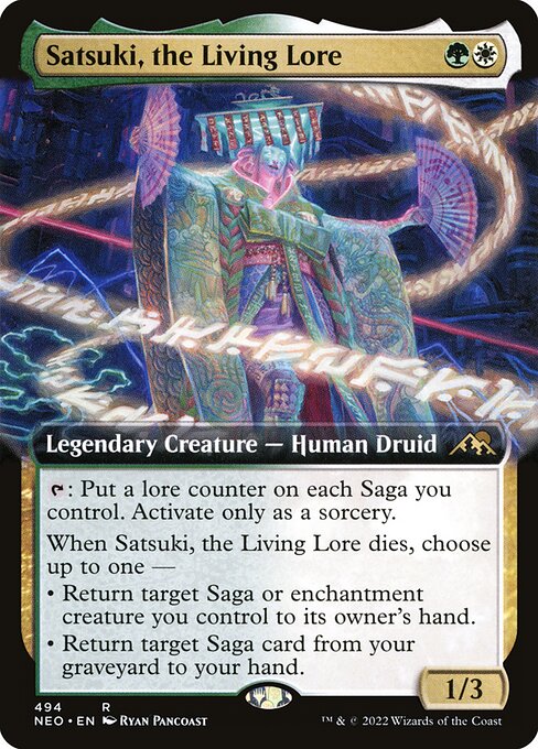 Satsuki, the Living Lore (494) [Kamigawa: Neon Dynasty] [Extended Art]