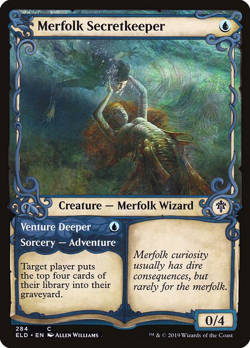 Merfolk Secretkeeper // Venture Deeper (284) [Throne of Eldraine] [Showcase]