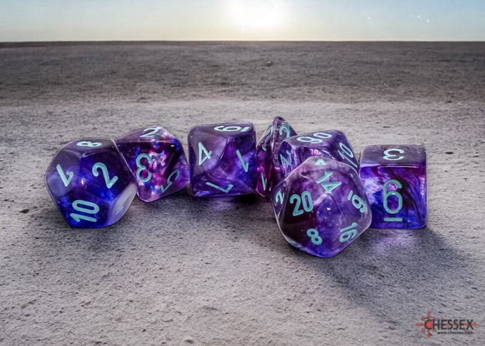 CHX22557 Mega-Hedral Nocturnal Turquiose 7pc Dice Set image 0