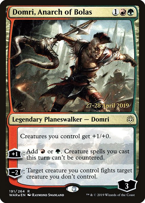 Domri, Anarch of Bolas (191s) [War of the Spark Promos]