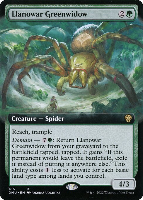 Llanowar Greenwidow (415) [Dominaria United] [Extended Art]