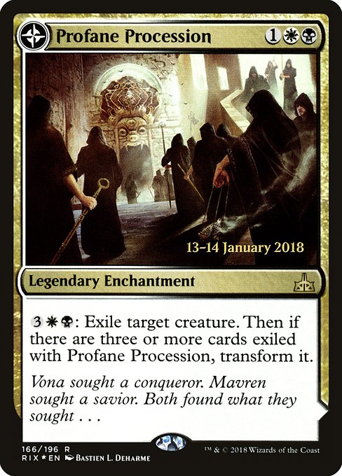 Profane Procession // Tomb of the Dusk Rose (166s) [Rivals of Ixalan Promos]
