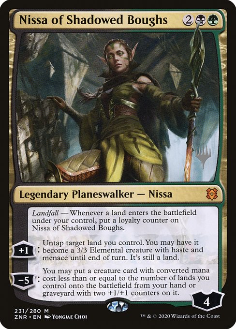 Nissa of Shadowed Boughs (231p) [Zendikar Rising Promos]