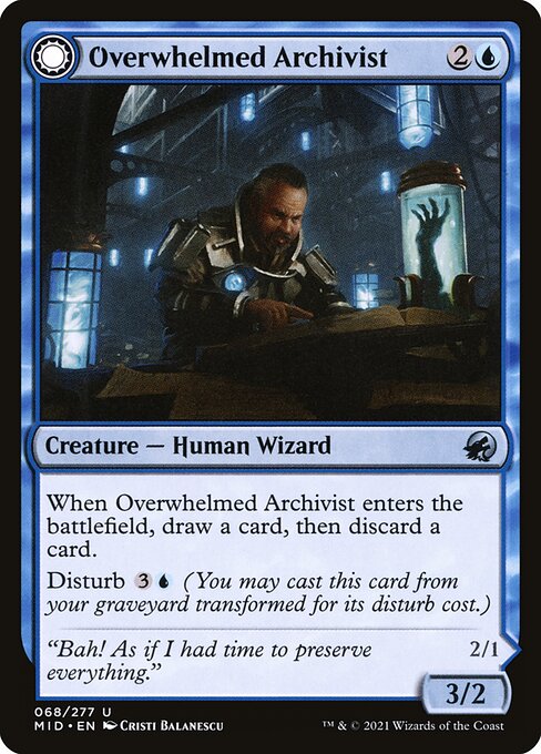 Overwhelmed Archivist // Archive Haunt (68) [Innistrad: Midnight Hunt]