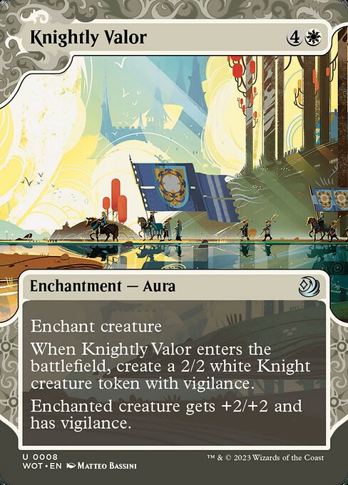 Knightly Valor (8) [Wilds of Eldraine: Enchanting Tales] [Showcase, Borderless]