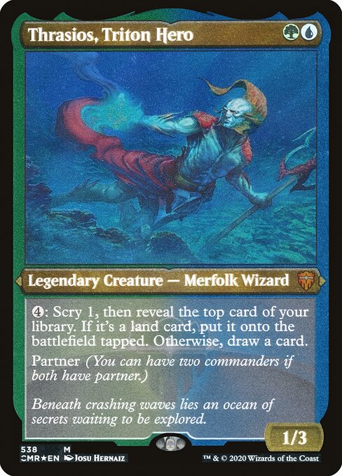 Thrasios, Triton Hero (538) [Commander Legends] [Etched]