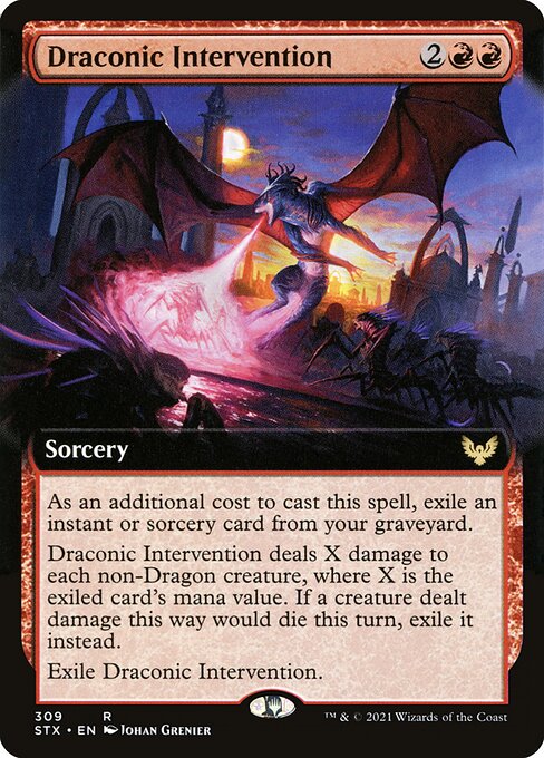 Draconic Intervention (309) [Strixhaven: School of Mages] [Extended Art]