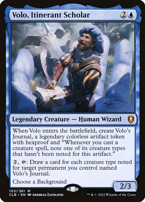 Volo, Itinerant Scholar (103) [Commander Legends: Battle for Baldur's Gate]