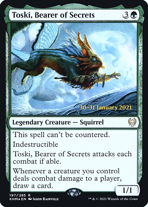 Toski, Bearer of Secrets (197s) [Kaldheim Promos]