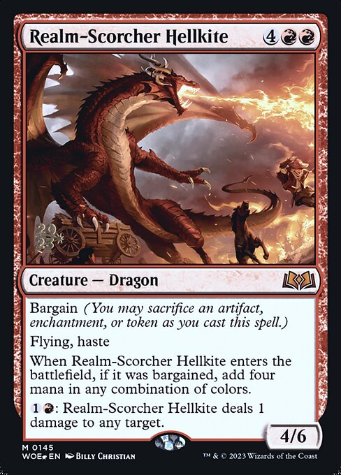 Realm-Scorcher Hellkite (145s) [Wilds of Eldraine Promos]