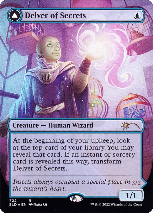 Delver of Secrets // Insectile Aberration (722) [Secret Lair Drop] [Borderless]