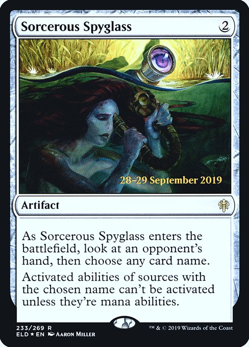 Sorcerous Spyglass (233s) [Throne of Eldraine Promos]