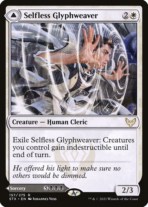 Selfless Glyphweaver // Deadly Vanity (157) [Strixhaven: School of Mages]