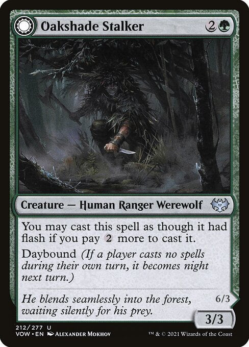 Oakshade Stalker // Moonlit Ambusher (212) [Innistrad: Crimson Vow]