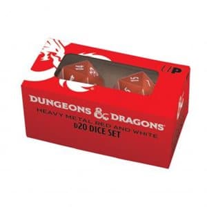 D&amp;D Heavy Metal Red &amp; White Set of 2 D20 image 0