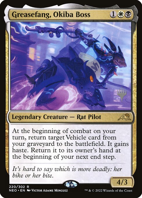 Greasefang, Okiba Boss (220p) [Kamigawa: Neon Dynasty Promos]