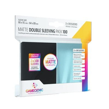 Gamegenic Double Sleeving Pack 100 Black &amp; 100 Clear image 0