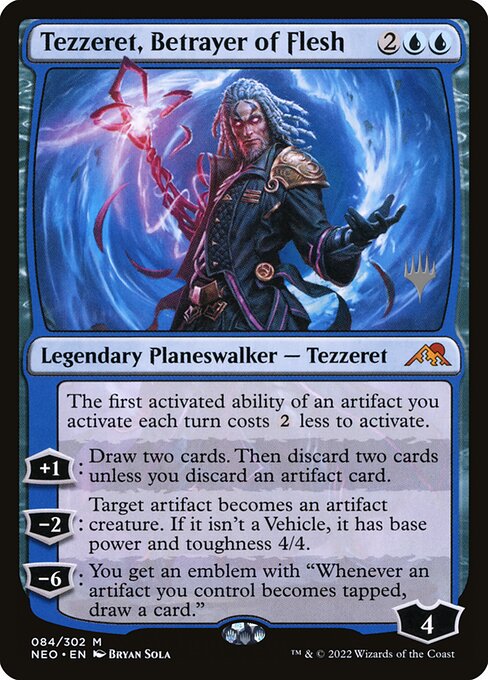 Tezzeret, Betrayer of Flesh (84p) [Kamigawa: Neon Dynasty Promos]
