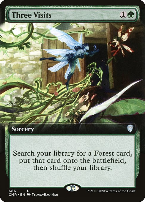 Three Visits (686) [Commander Legends] [Extended Art]