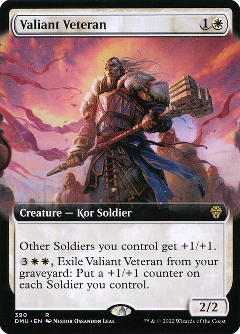 Valiant Veteran (390) [Dominaria United] [Extended Art]