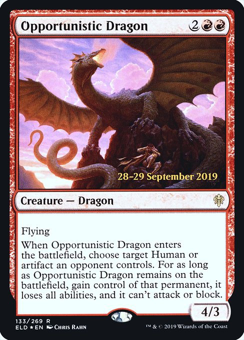 Opportunistic Dragon (133s) [Throne of Eldraine Promos]