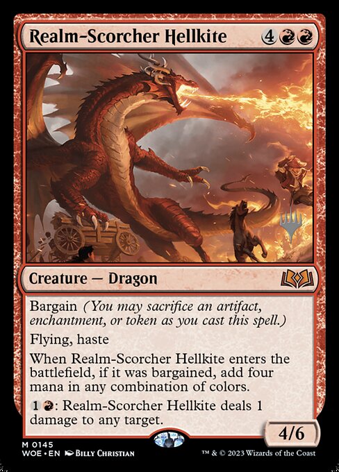 Realm-Scorcher Hellkite (145p) [Wilds of Eldraine Promos]