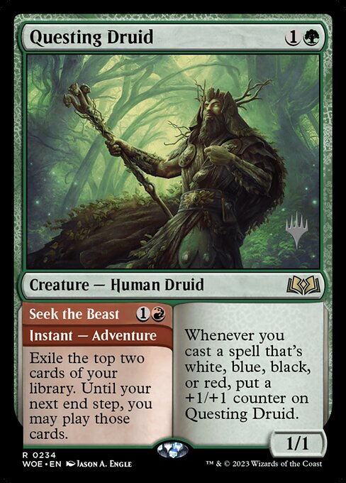 Questing Druid // Seek the Beast (234p) [Wilds of Eldraine Promos]