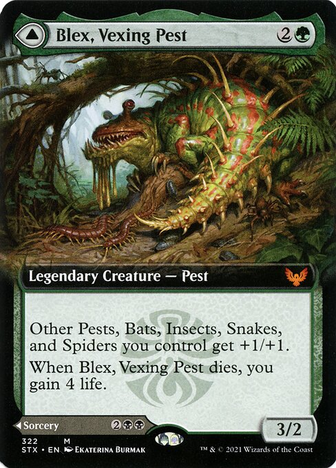 Blex, Vexing Pest // Search for Blex (322) [Strixhaven: School of Mages] [Extended Art]