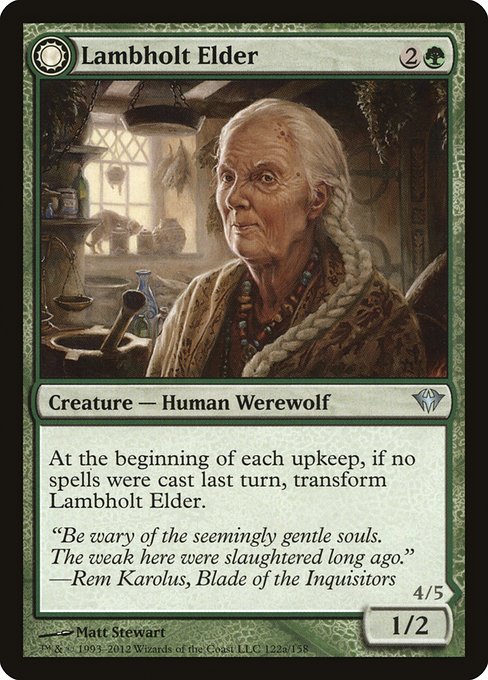 Lambholt Elder // Silverpelt Werewolf (122) [Dark Ascension]