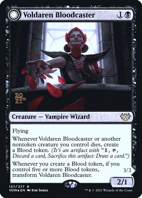 Voldaren Bloodcaster // Bloodbat Summoner (137s) [Innistrad: Crimson Vow Promos]