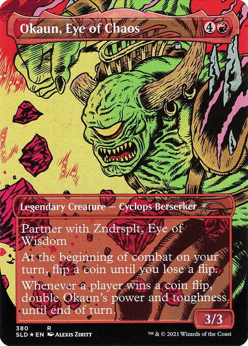 Okaun, Eye of Chaos // Okaun, Eye of Chaos (380) [Secret Lair Drop] [Borderless] Reverse