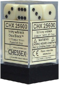 CHX25600 Ivory/Black Opaque 12 D6 image 0