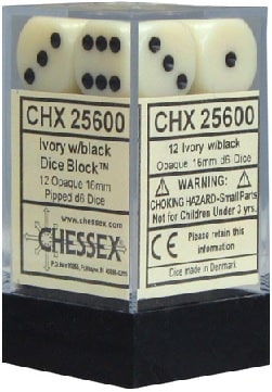 CHX25600 Ivory/Black Opaque 12 D6 image 0