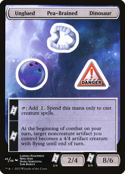 Unglued Pea-Brained Dinosaur (45) [Unfinity Sticker Sheets]