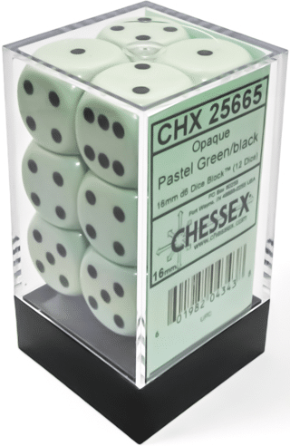 CHX25665 Pastel Green Block of 12 D6 16mm image 0