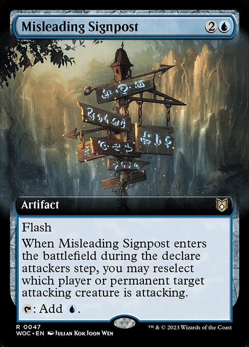 Misleading Signpost (47) [Wilds of Eldraine Commander] [Extended Art]