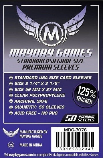 MDG7076 Premium Std USA 56MM X 87MM 50 Mayday Sleeves image 0