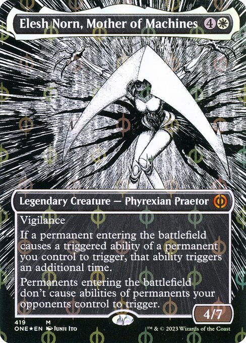 Elesh Norn, Mother of Machines (419) [Phyrexia: All Will Be One] [Showcase, Borderless]