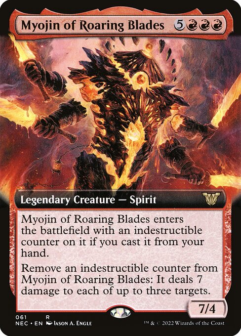 Myojin of Roaring Blades (61) [Neon Dynasty Commander] [Extended Art]