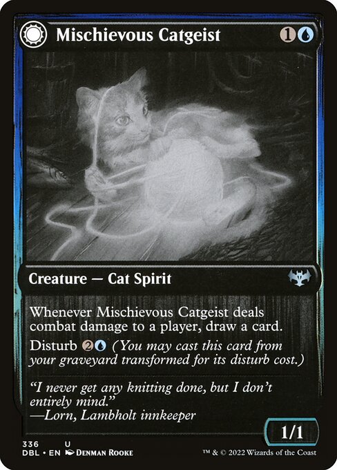 Mischievous Catgeist // Catlike Curiosity (336) [Innistrad: Double Feature]