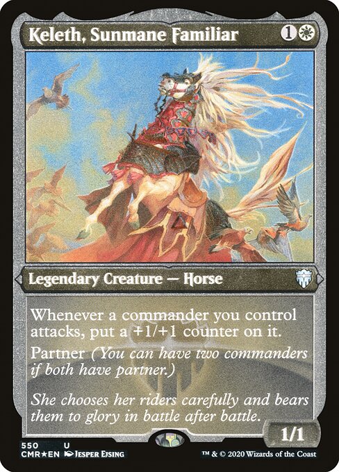 Keleth, Sunmane Familiar (550) [Commander Legends] [Etched]