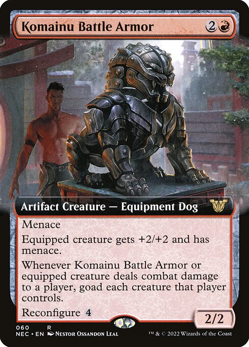 Komainu Battle Armor (60) [Neon Dynasty Commander] [Extended Art]
