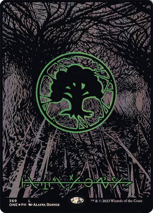 Forest (369) [Phyrexia: All Will Be One] [Borderless]