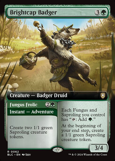 Brightcap Badger // Fungus Frolic (62) [Bloomburrow Commander]