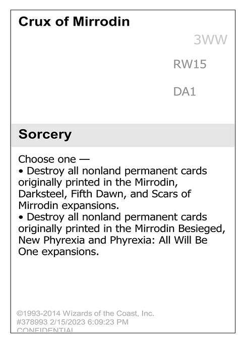 Crux of Mirrodin (RW15) [Unknown Event]