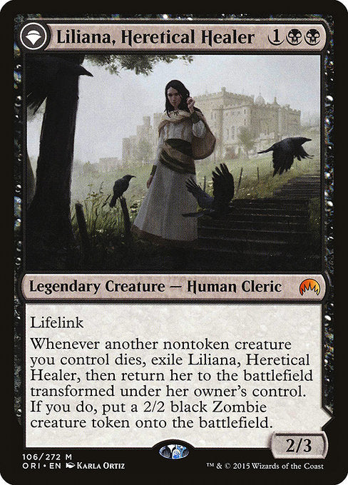 Liliana, Heretical Healer // Liliana, Defiant Necromancer (106) [Magic Origins]