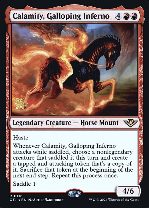 Calamity, Galloping Inferno (116s) [Outlaws of Thunder Junction Promos]