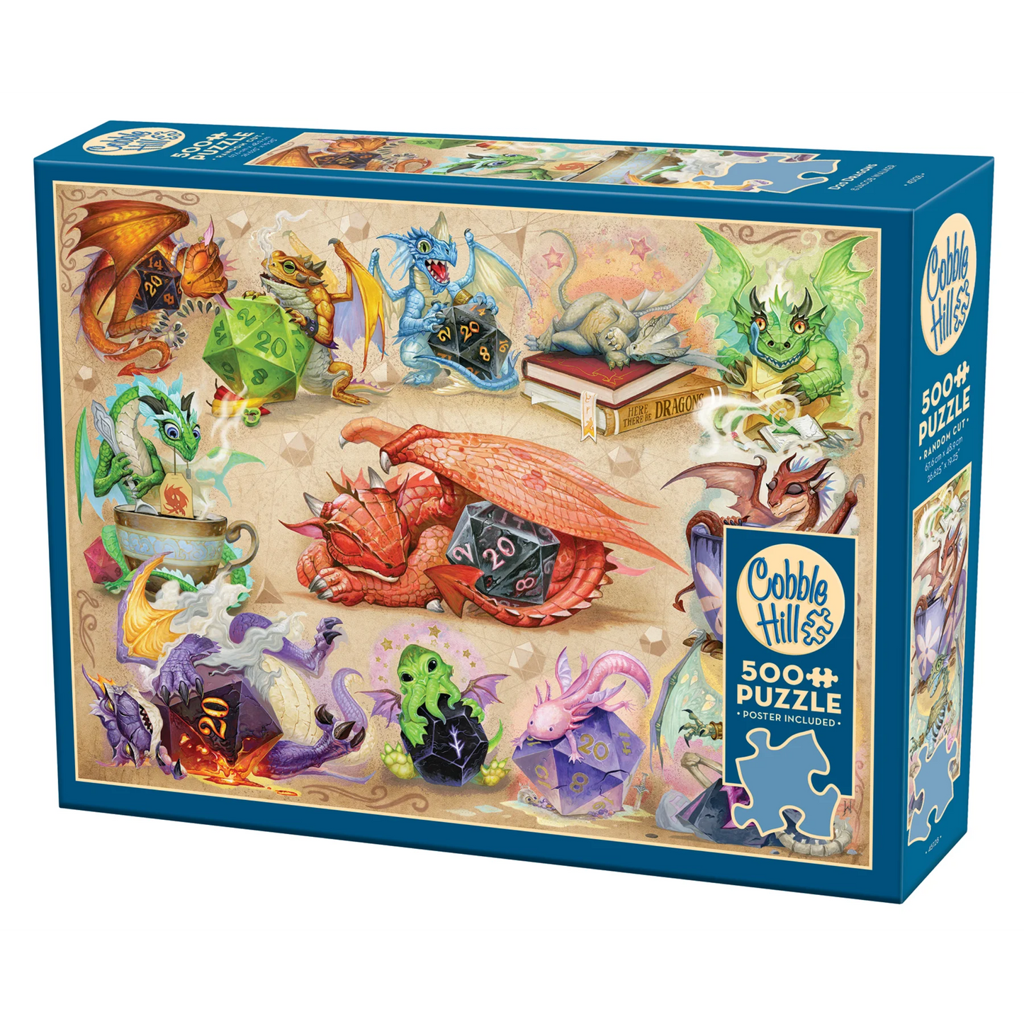 D20 Dragons 500 Piece Cobble Hill Puzzle