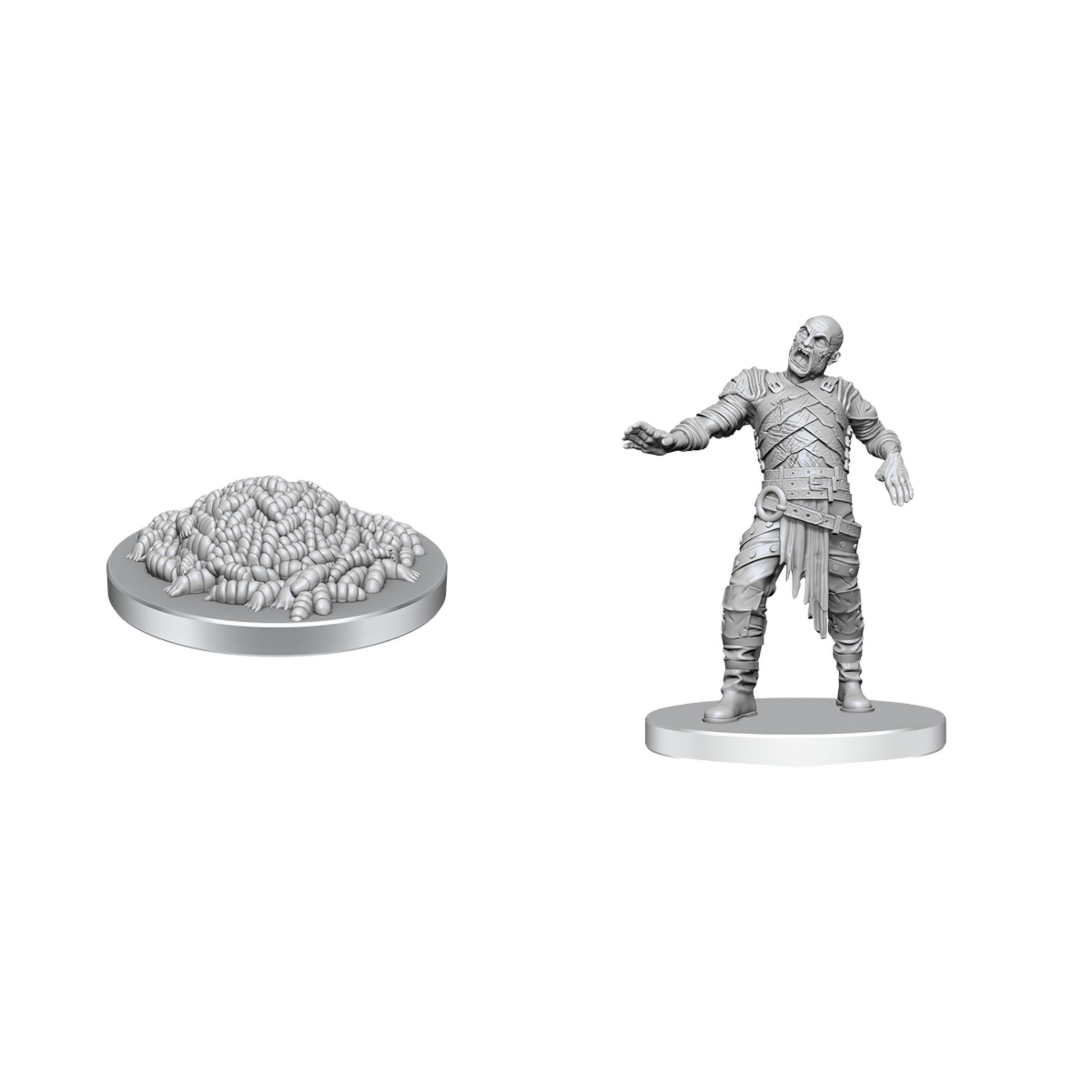 D&D Unpainted Minis: Swarm of Rot Grubs & Rot Grub Victim