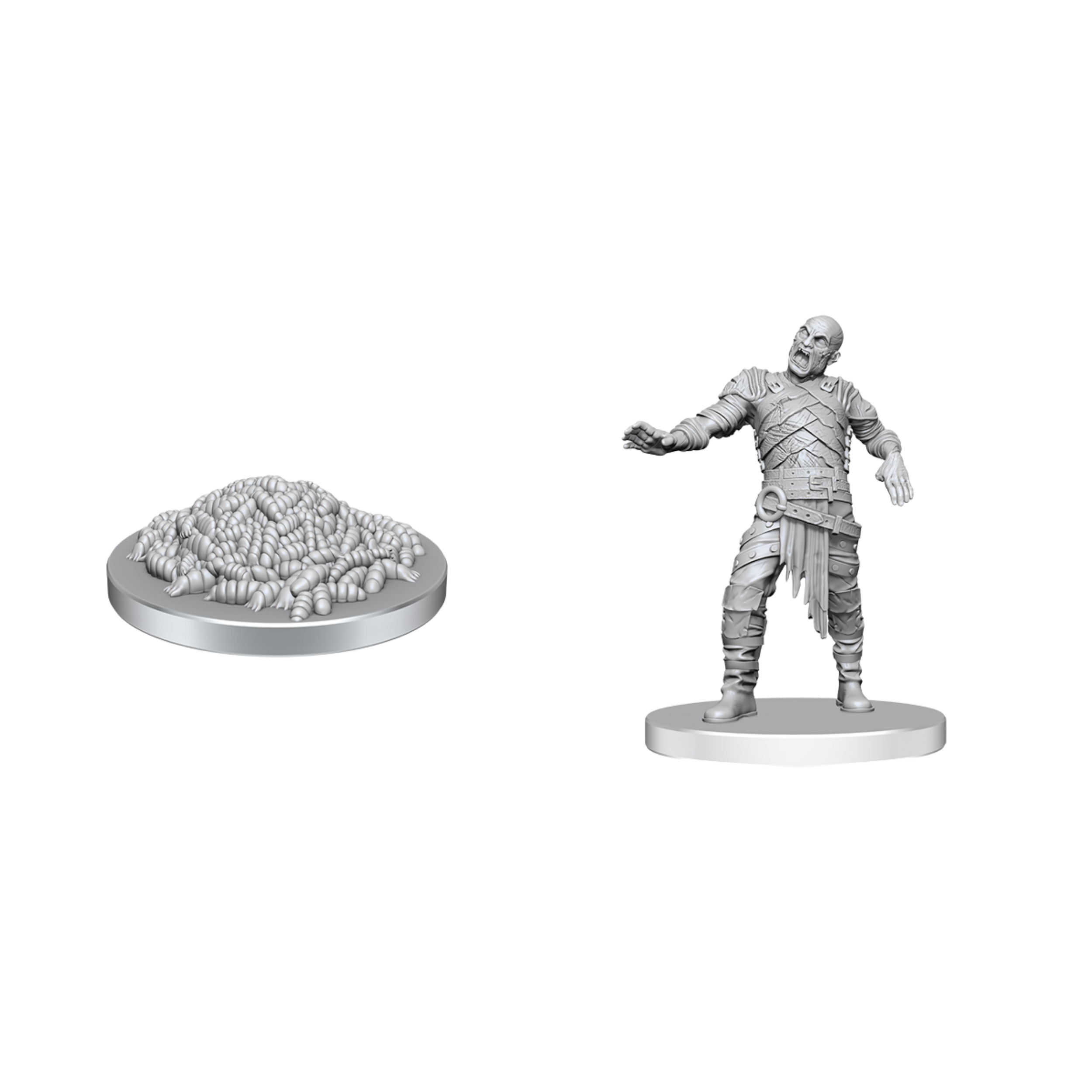 D&D Unpainted Minis: Swarm of Rot Grubs & Rot Grub Victim